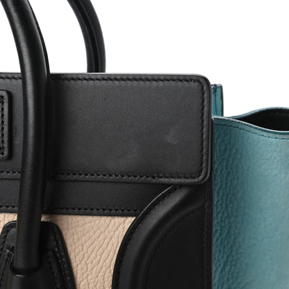 Celine Bullhide Drummed Calfskin Micro Tri-Color Luggage Antarctic 12 of 14