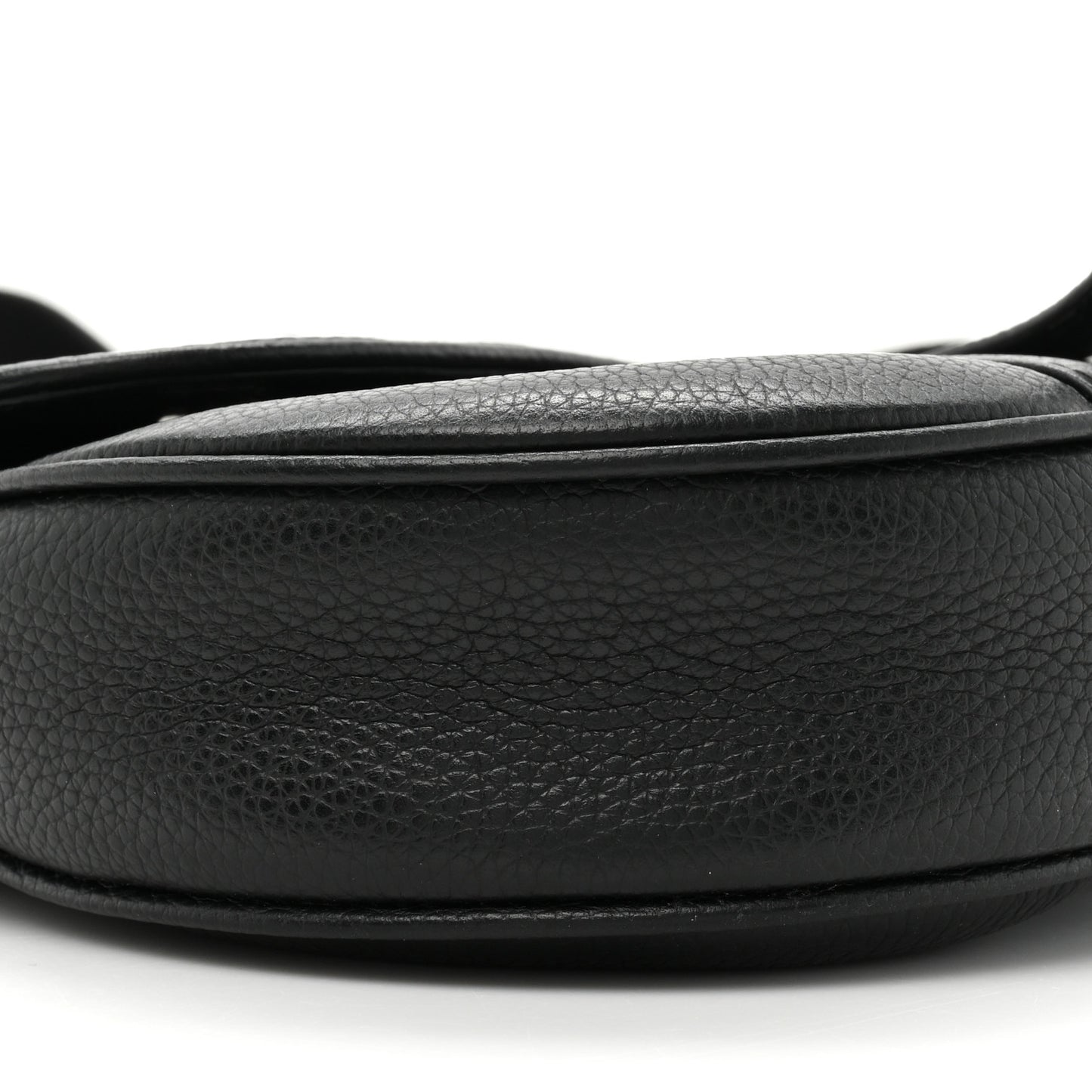 X SHAWN STUSSY Grained Calfskin Saddle Bag Black