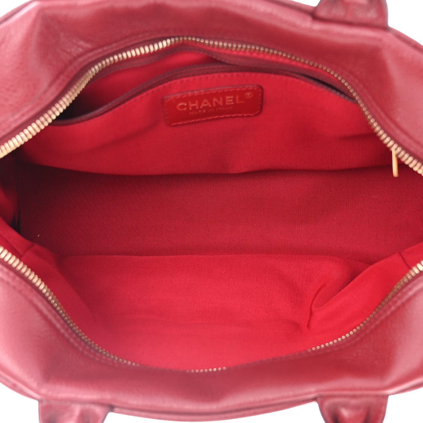 Caviar Quilted Small Bowler Dark Red