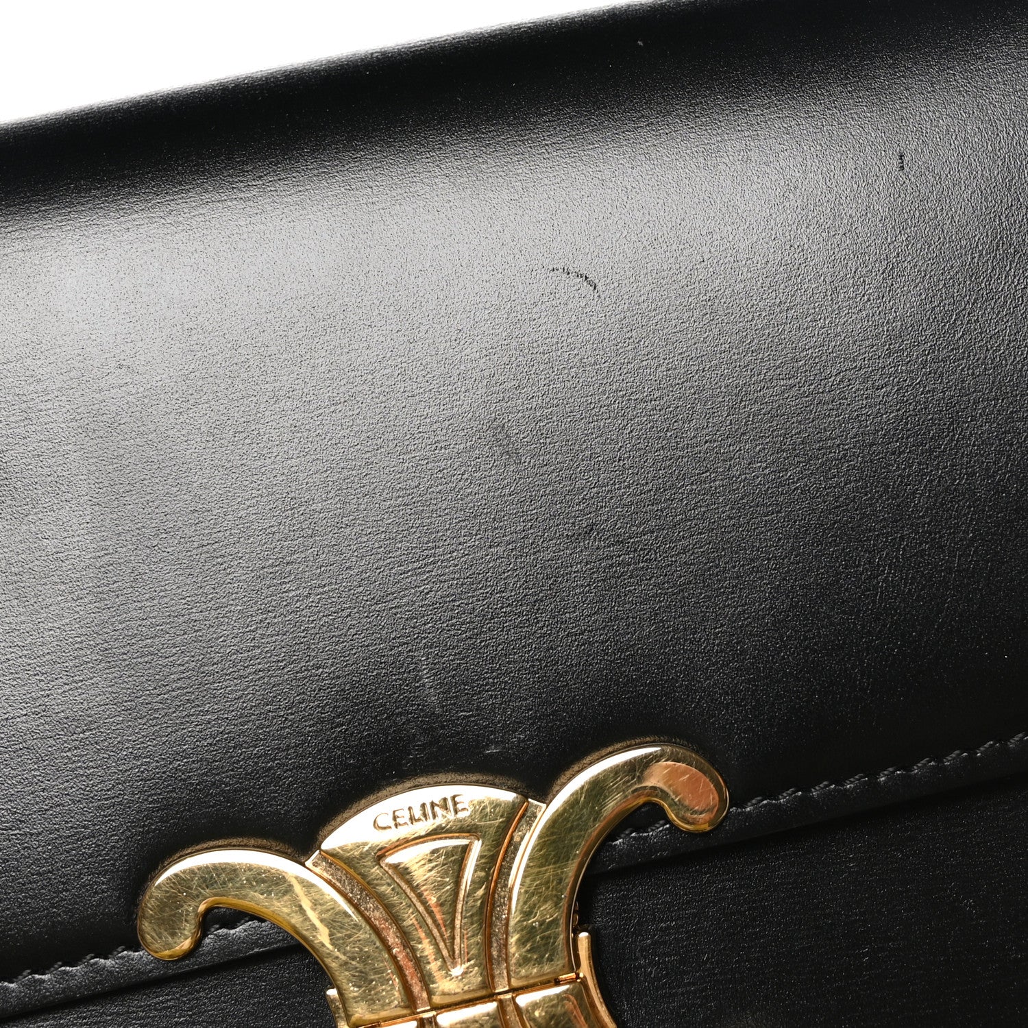 Celine Shiny Calfskin Teen Triomphe Black 14 of 15