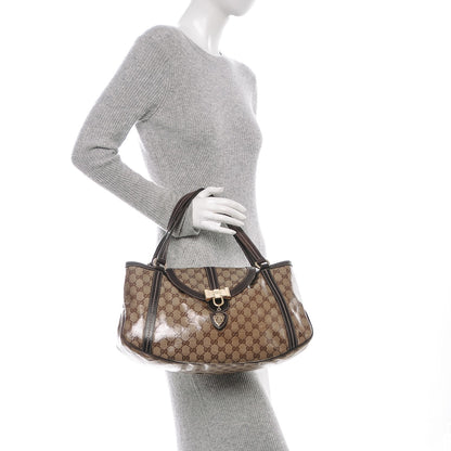 Gucci Crystal Monogram Duchessa Flap Shoulder Bag Dark Brown 2 of 7