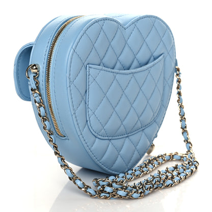 Chanel Lambskin Quilted CC In Love Heart Bag Light Blue 3 of 9