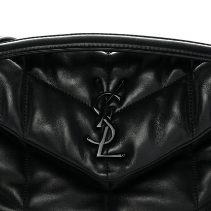 Saint Laurent Lambskin Quilted Monogram Monochrome Small Loulou Puffer Chain Satchel Black 8 of 11