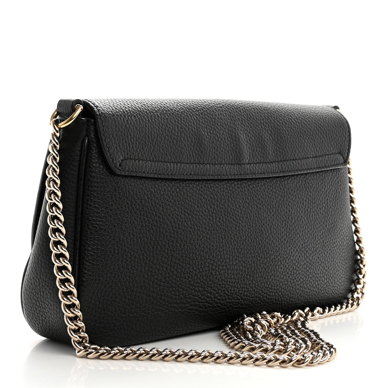 Gucci Pebbled Calfskin Medium Soho Flap Crossbody Black 3 of 11
