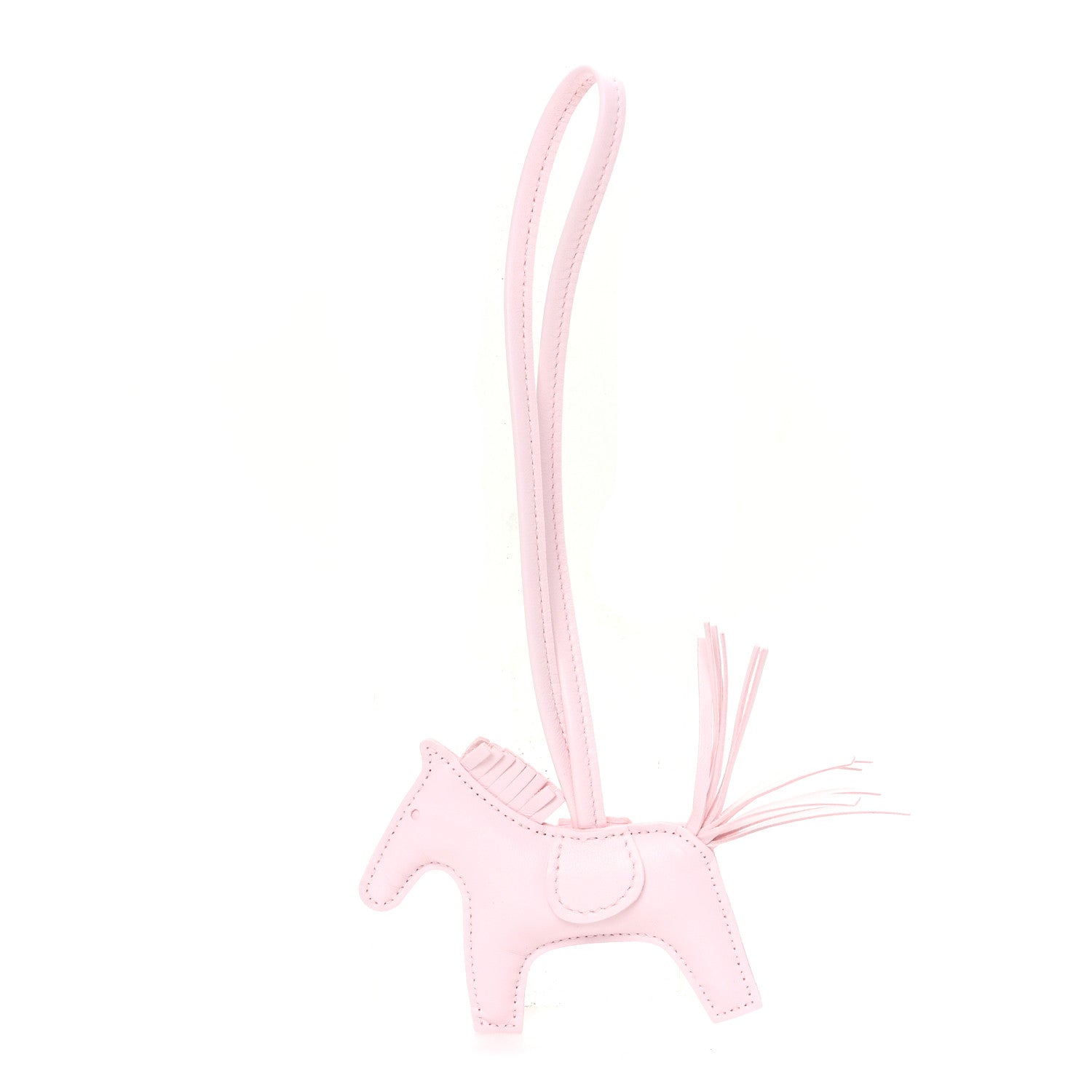 Hermes Milo Lambskin Rodeo Horse Bag Charm PM Rose Darling 1 of 4