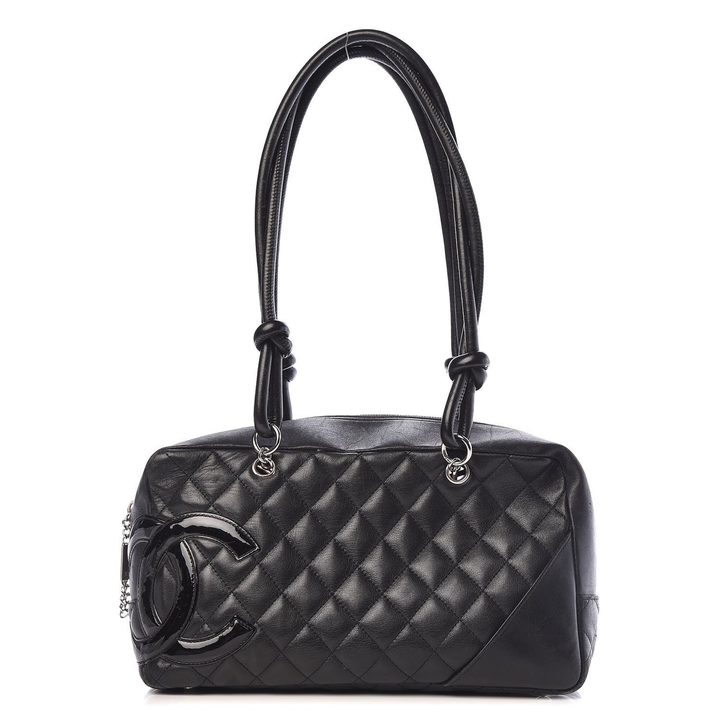 Calfskin Quilted Large Cambon Bowler Black