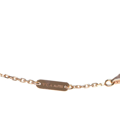 Van Cleef & Arpels 18K Rose Gold Diamond Pink Porcelain Vintage Alhambra Pendant Necklace 7 of 8