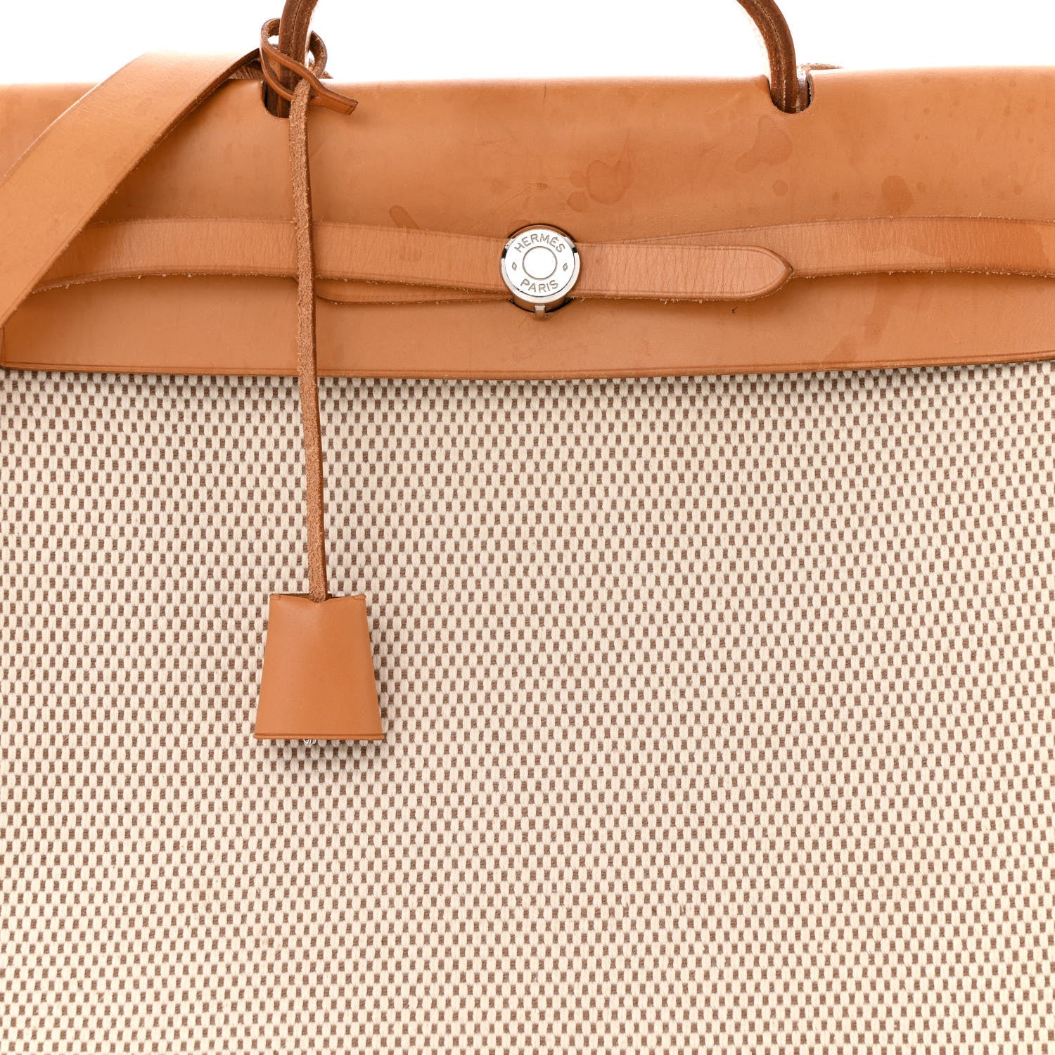 Hermes Toile Vache Calfskin Herbag 40 GM Natural 10 of 14