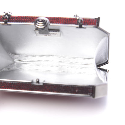 Judith Leiber Crystal Minaudiere Clutch Crimson 5 of 9