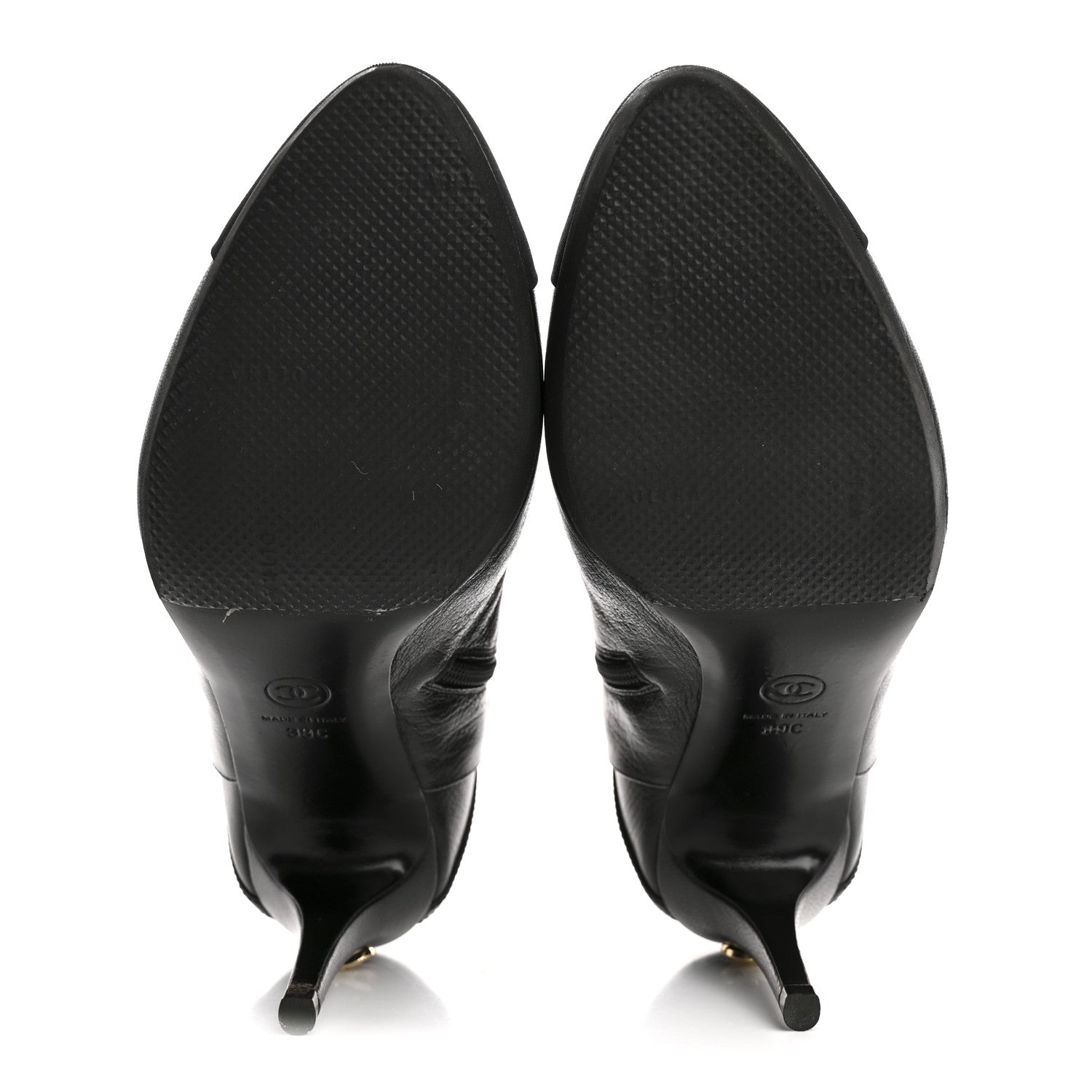 Chanel Calfskin CC Cap Toe Booties 39 Black 6 of 9