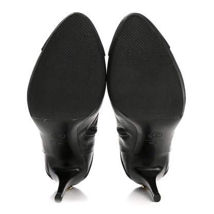 Chanel Calfskin CC Cap Toe Booties 39 Black 6 of 9