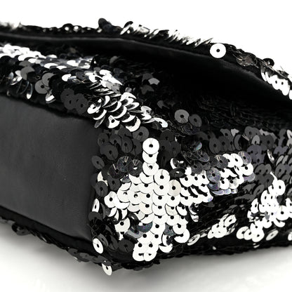 Chanel Sequin Summer Night Flap Black Silver 10 of 10