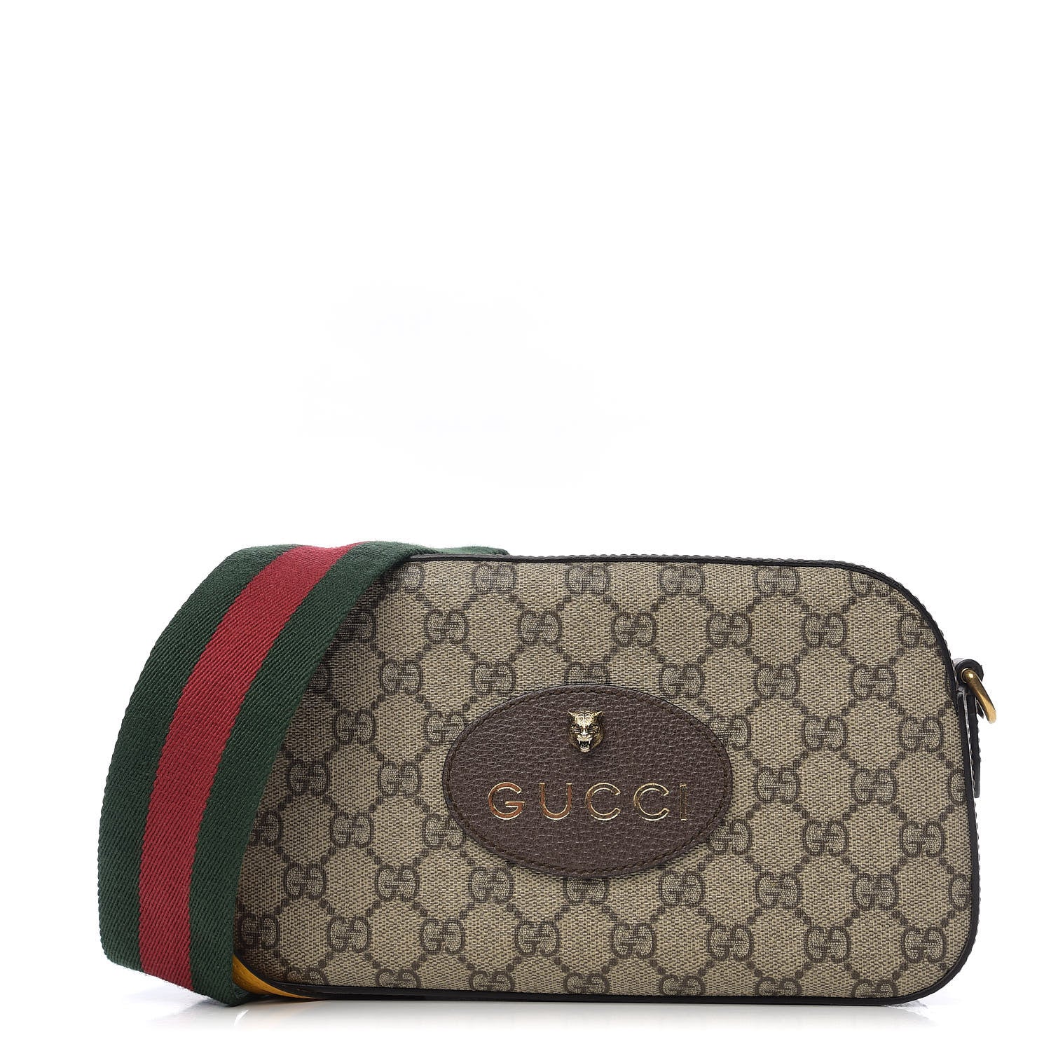 Gucci GG Supreme Monogram Web Neo Vintage Shoulder Bag Beige New Acero Crop 1 of 9