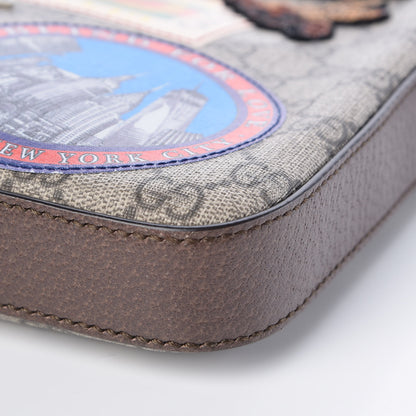 Gucci Soft GG Supreme Monogram Courrier Web Medium Flat Messenger Bag Beige New Acero Multicolor 9 of 9