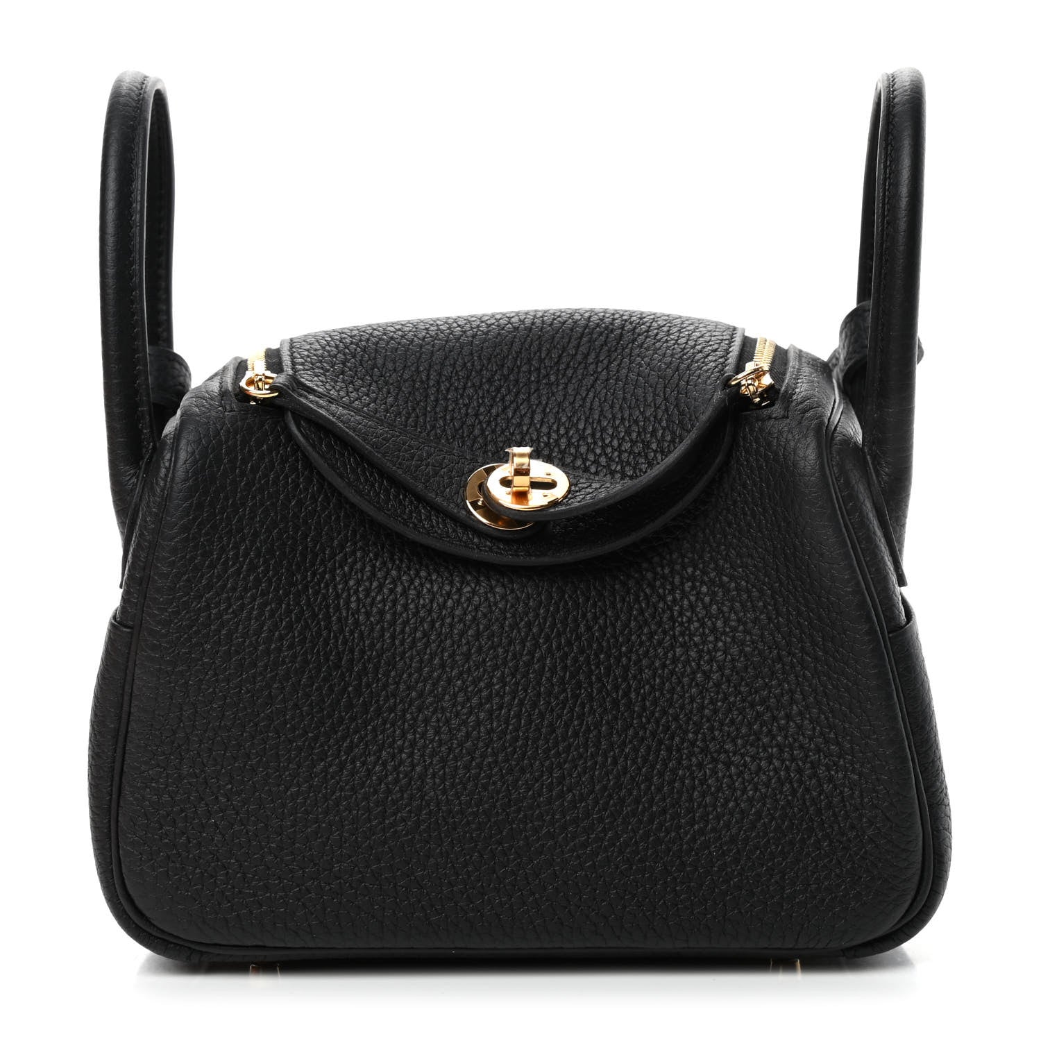 Hermes Taurillon Clemence Mini Lindy 20 Black 1 of 4