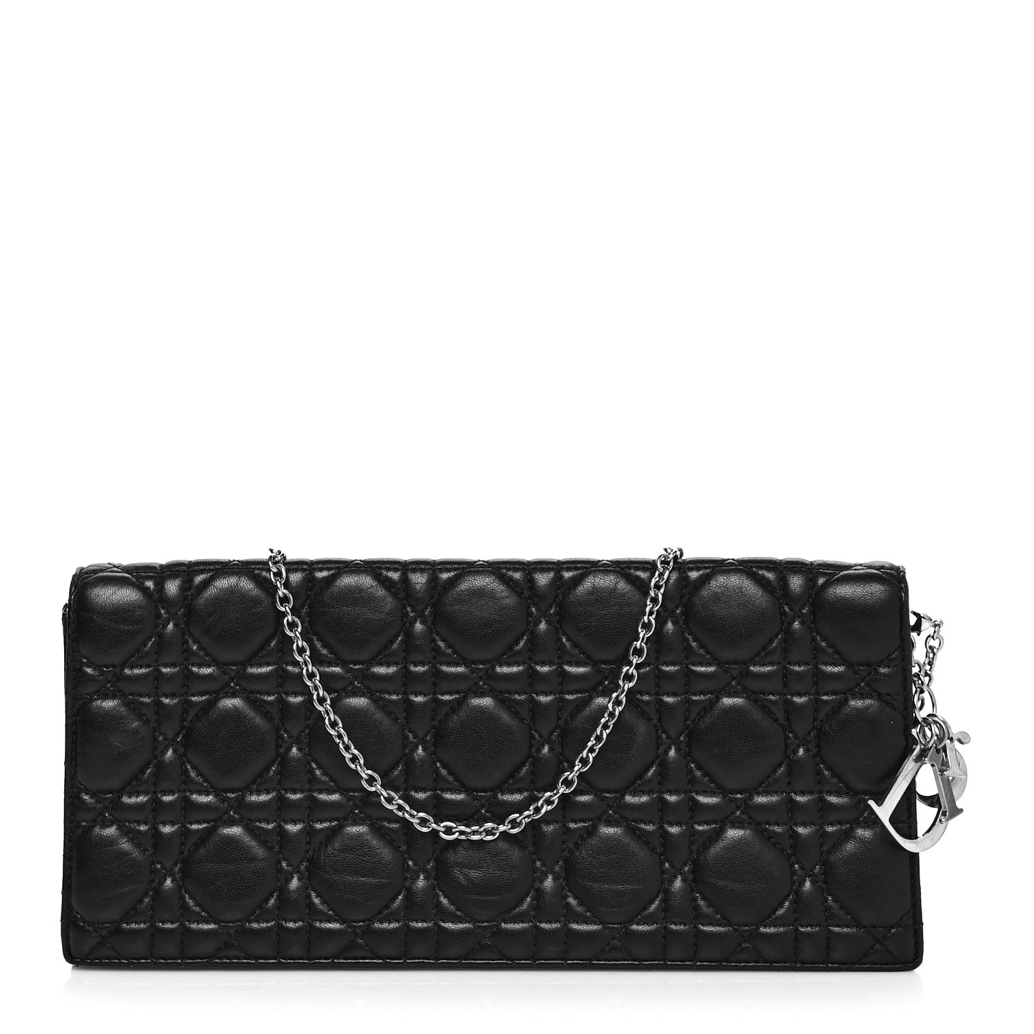 Christian Dior Lambskin Cannage Lady Dior Convertible Clutch Black 1 of 14