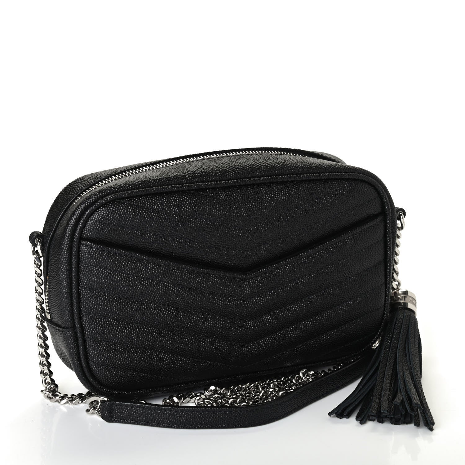 Saint Laurent Grain De Poudre Matelasse Monogram Mini Lou Camera Bag Black 2 of 4