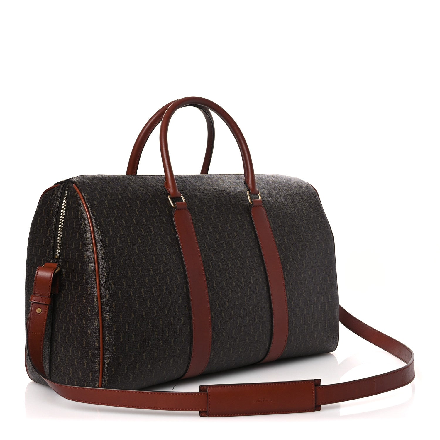 Saint Laurent Canvas Smooth Calfskin Le Monogramme 48H Duffle Chestnut 2 of 10
