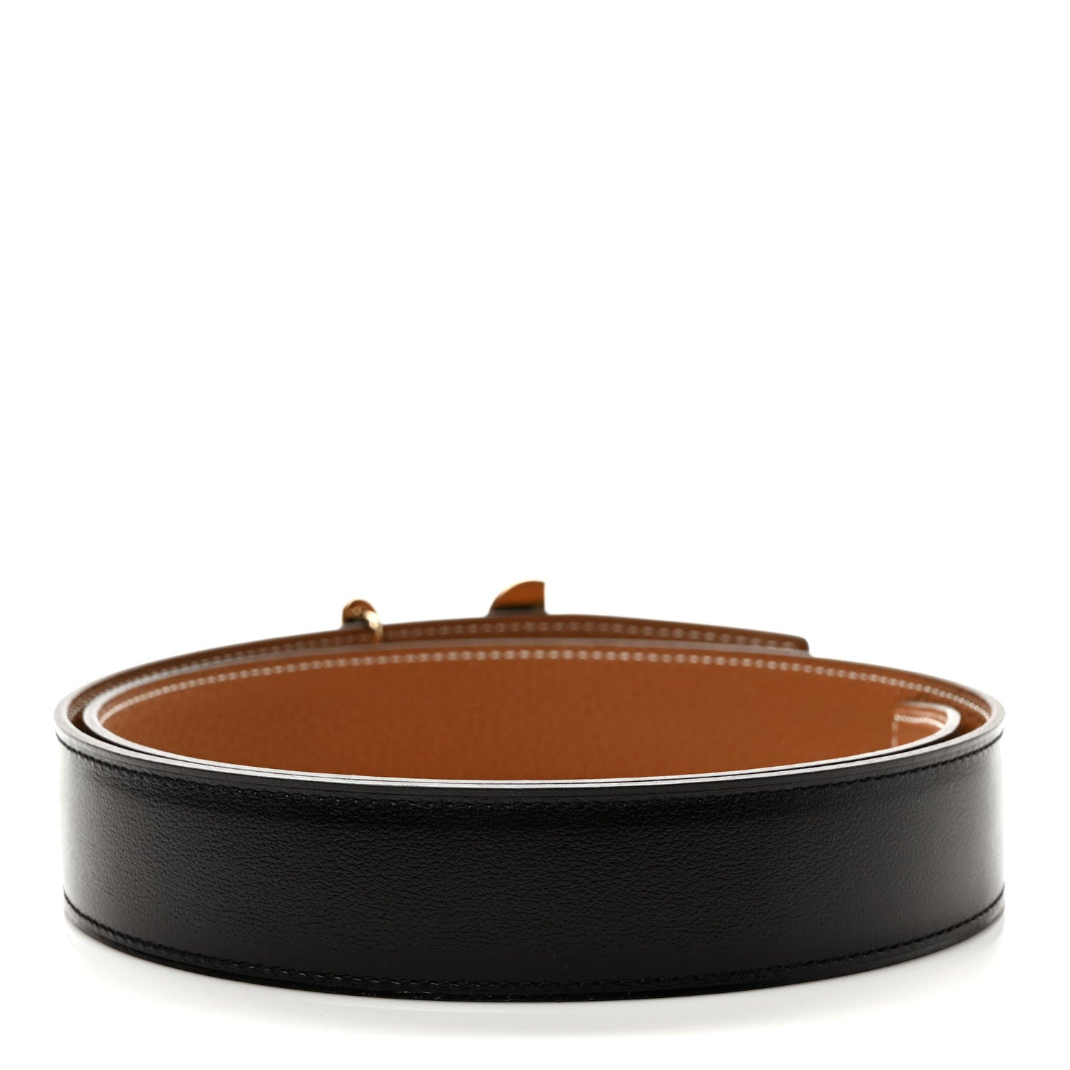 Hermes Box Togo 32mm Panache Belt 80/32 Black Gold 2 of 4