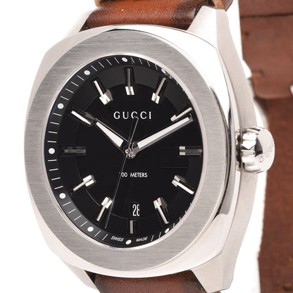 Gucci Stainless Steel Calfskin 44mm GG2570 Toscano Quartz Watch Black 11 of 15