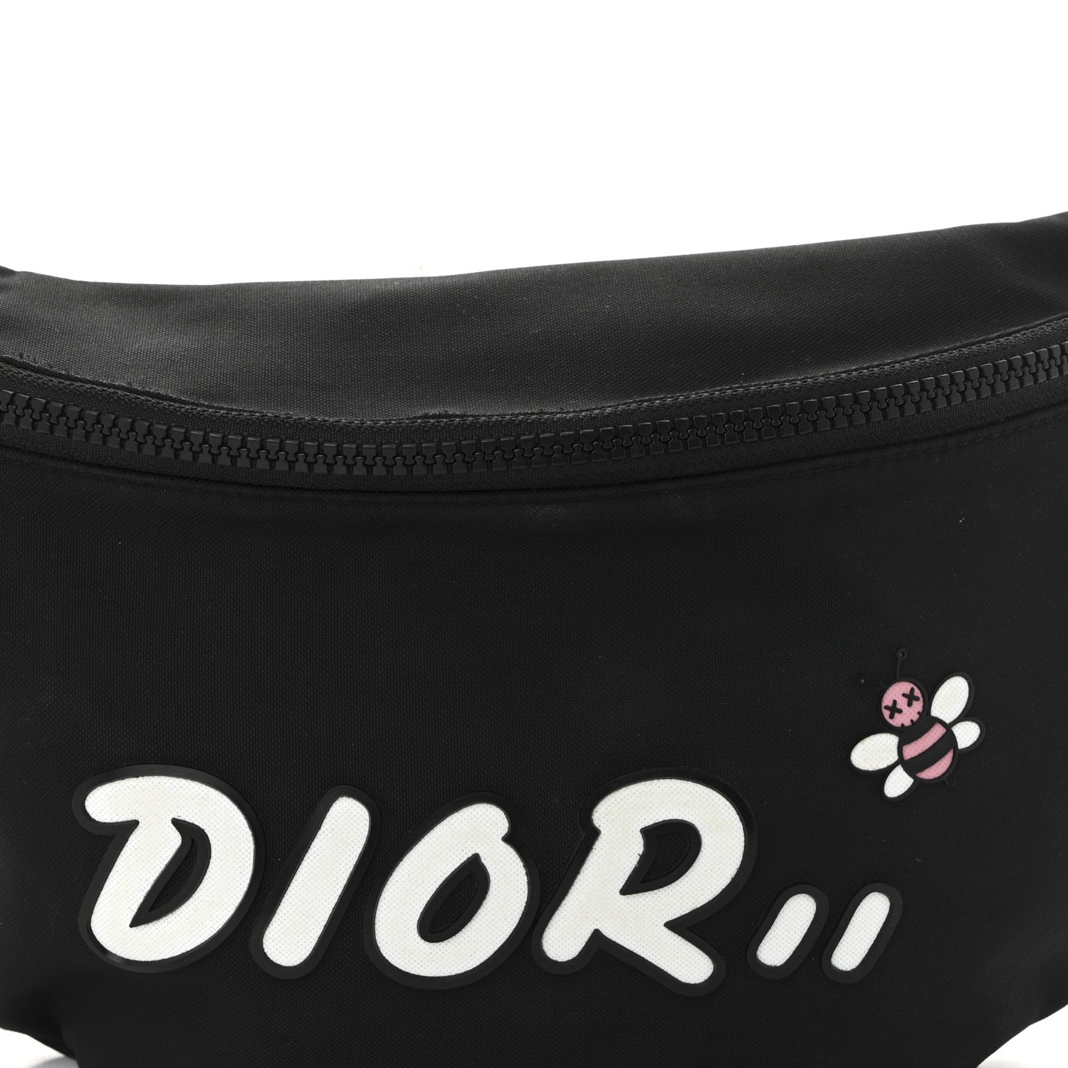 Christian Dior X KAWS Nylon Calfskin Bee Belt Bag Black 8 of 12