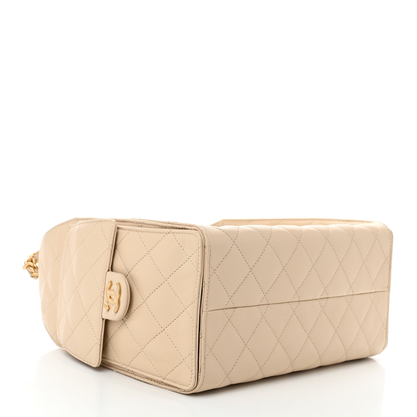 Caviar Quilted Small Chanel 25 Handbag Beige