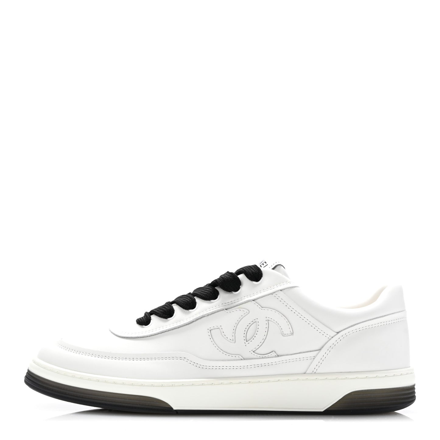 Calfskin CC Womens Sneakers 40 White Black
