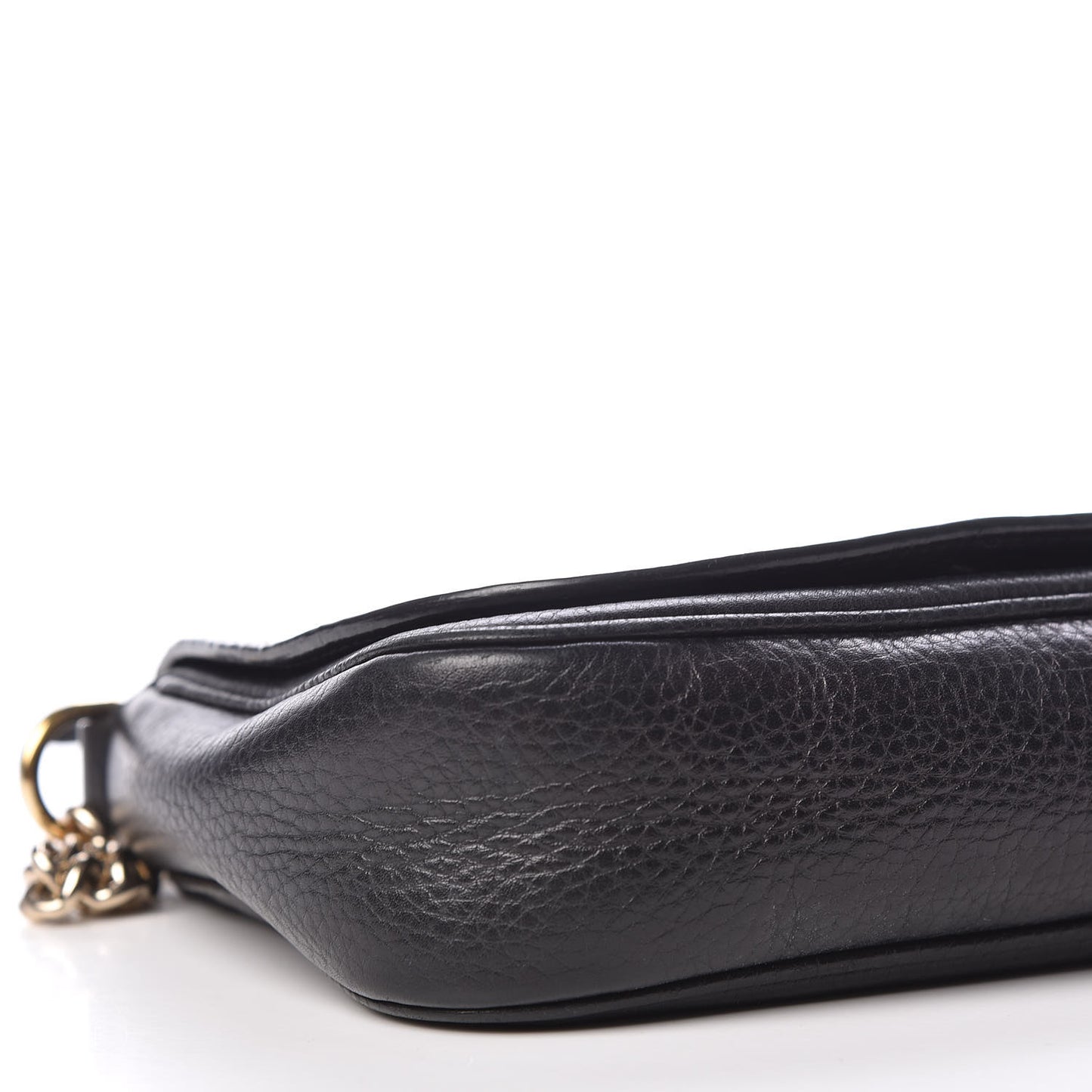 Pebbled Calfskin Small Soho Flap Crossbody Black