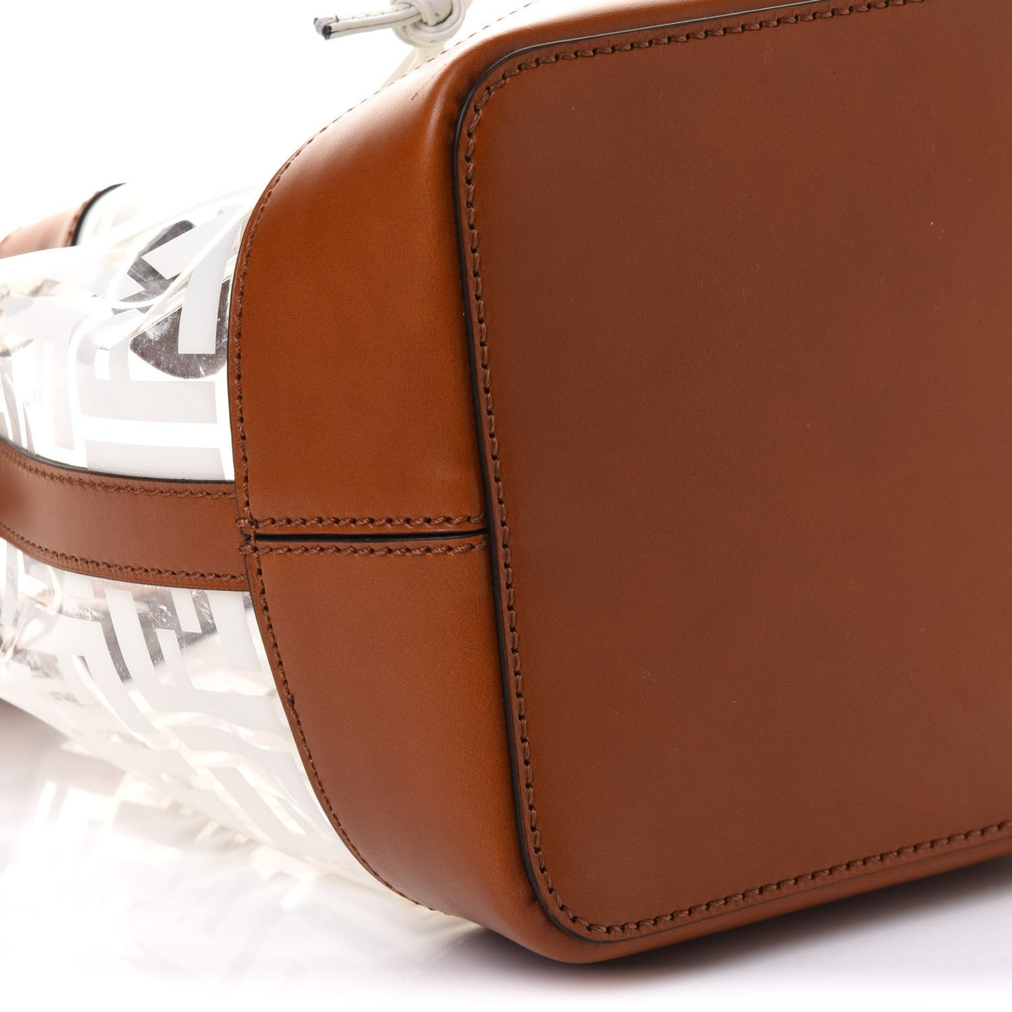 TPU FF Vitello Aura F is Fendi Grande Mon Tresor Bucket Bag White Cuoio