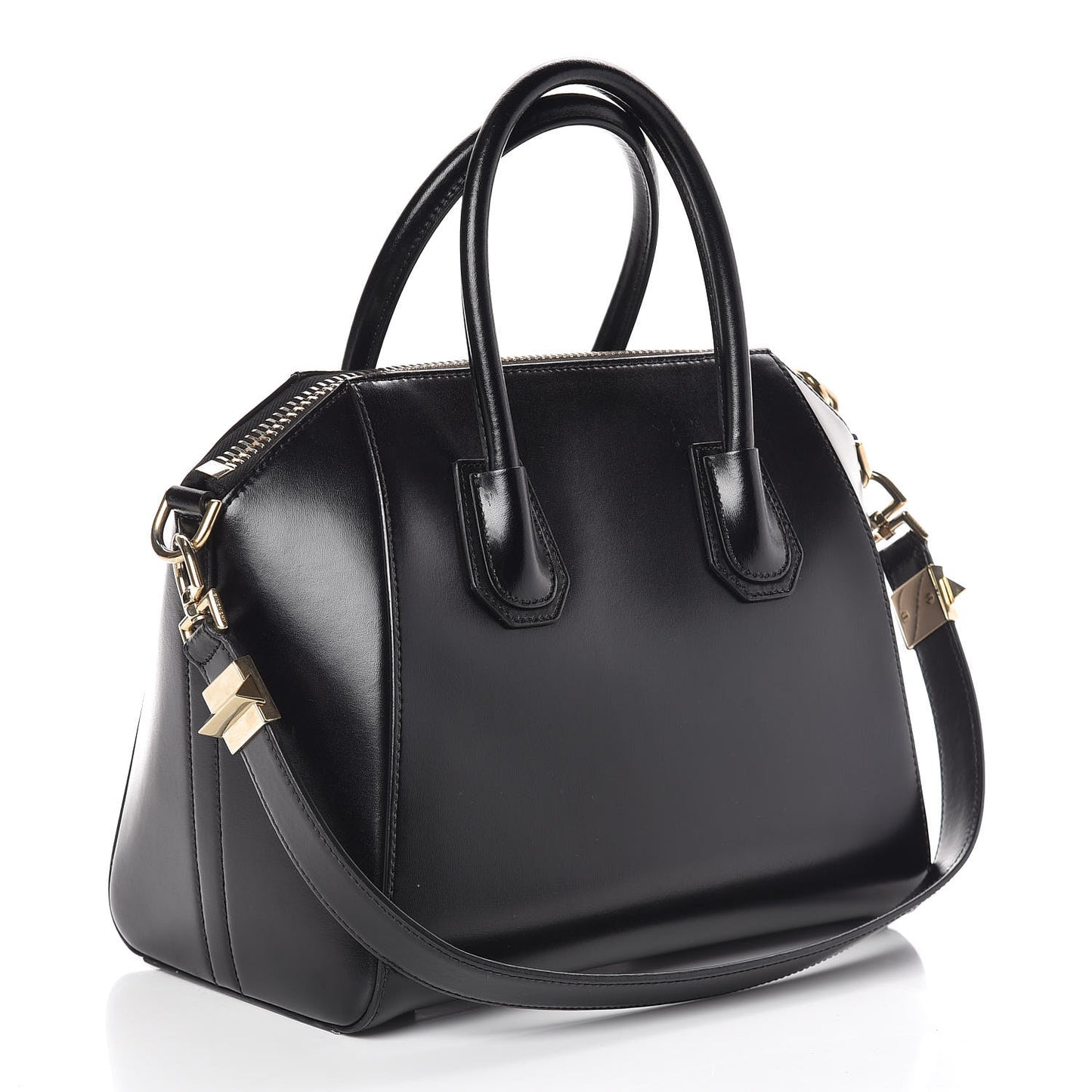 Shiny Lord Calfskin Small Antigona Black