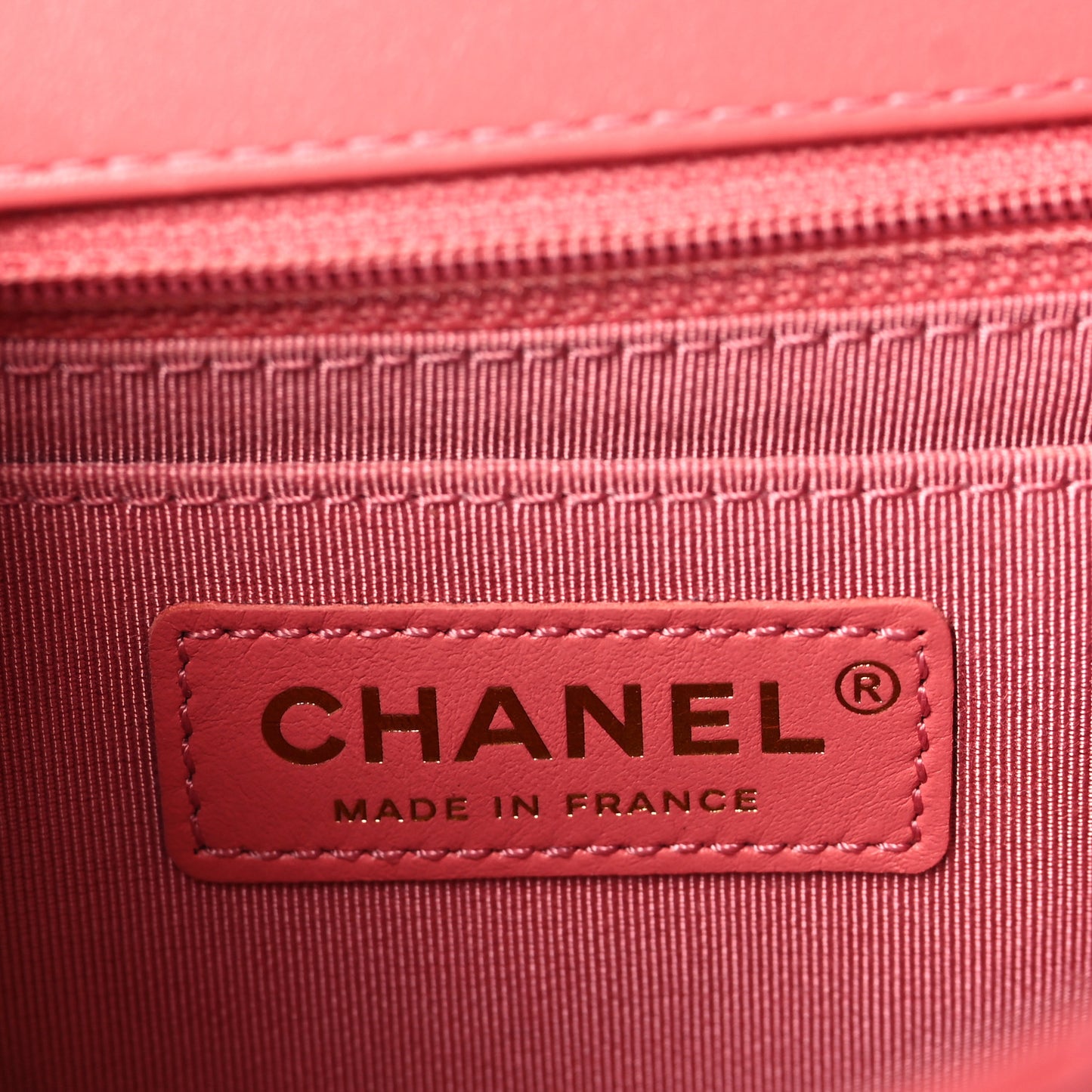 Calfskin Chevron Quilted Mini Statement Flap Pink