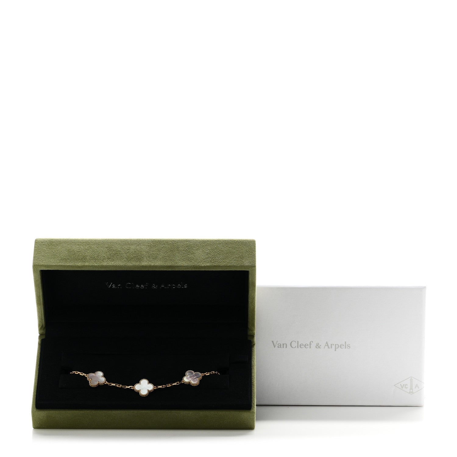 Van Cleef & Arpels 18K Yellow Gold Mother of Pearl 5 Motifs Vintage Alhambra Bracelet 5 of 5