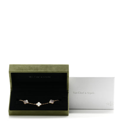 Van Cleef & Arpels 18K Yellow Gold Mother of Pearl 5 Motifs Vintage Alhambra Bracelet 5 of 5