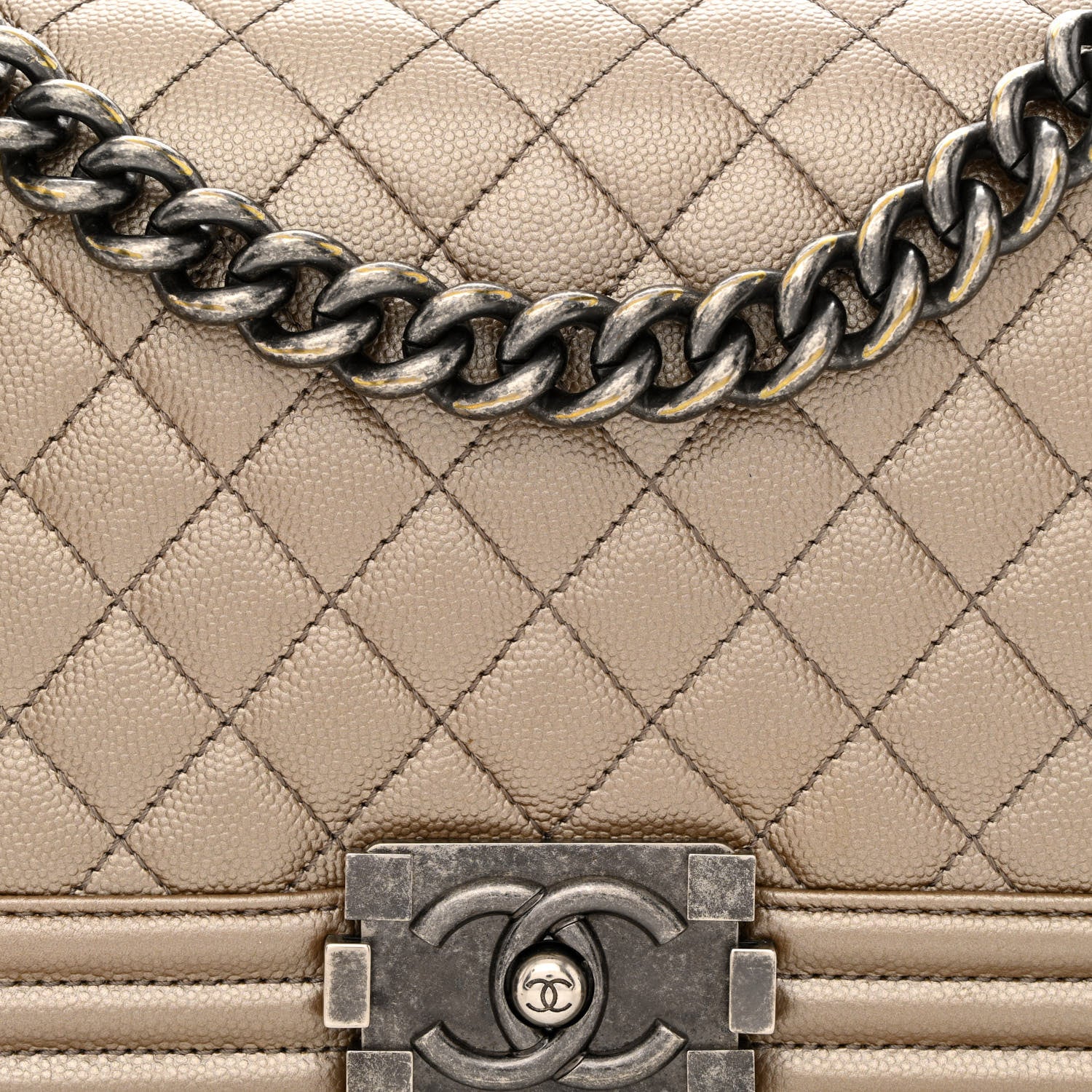 Chanel Metallic Caviar Quilted Medium Boy Flap Copper 7 of 12