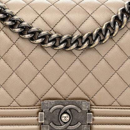 Chanel Metallic Caviar Quilted Medium Boy Flap Copper 7 of 12