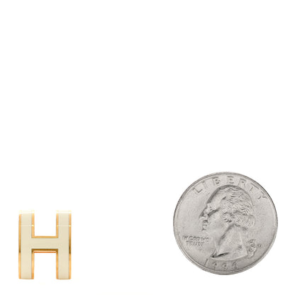 Hermes Lacquered Gold Pop H Pendant White 2 of 4