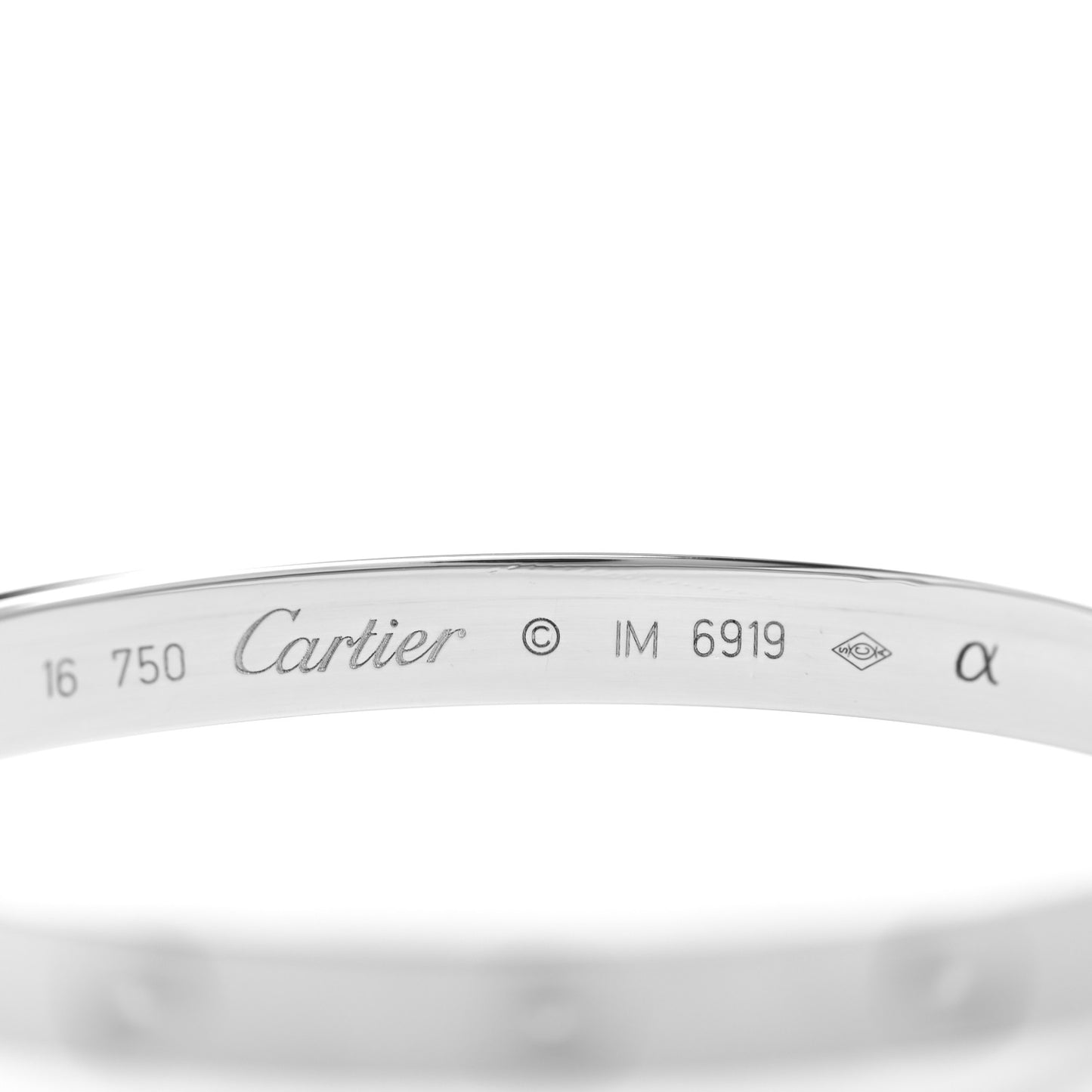 18K White Gold LOVE Bracelet 16