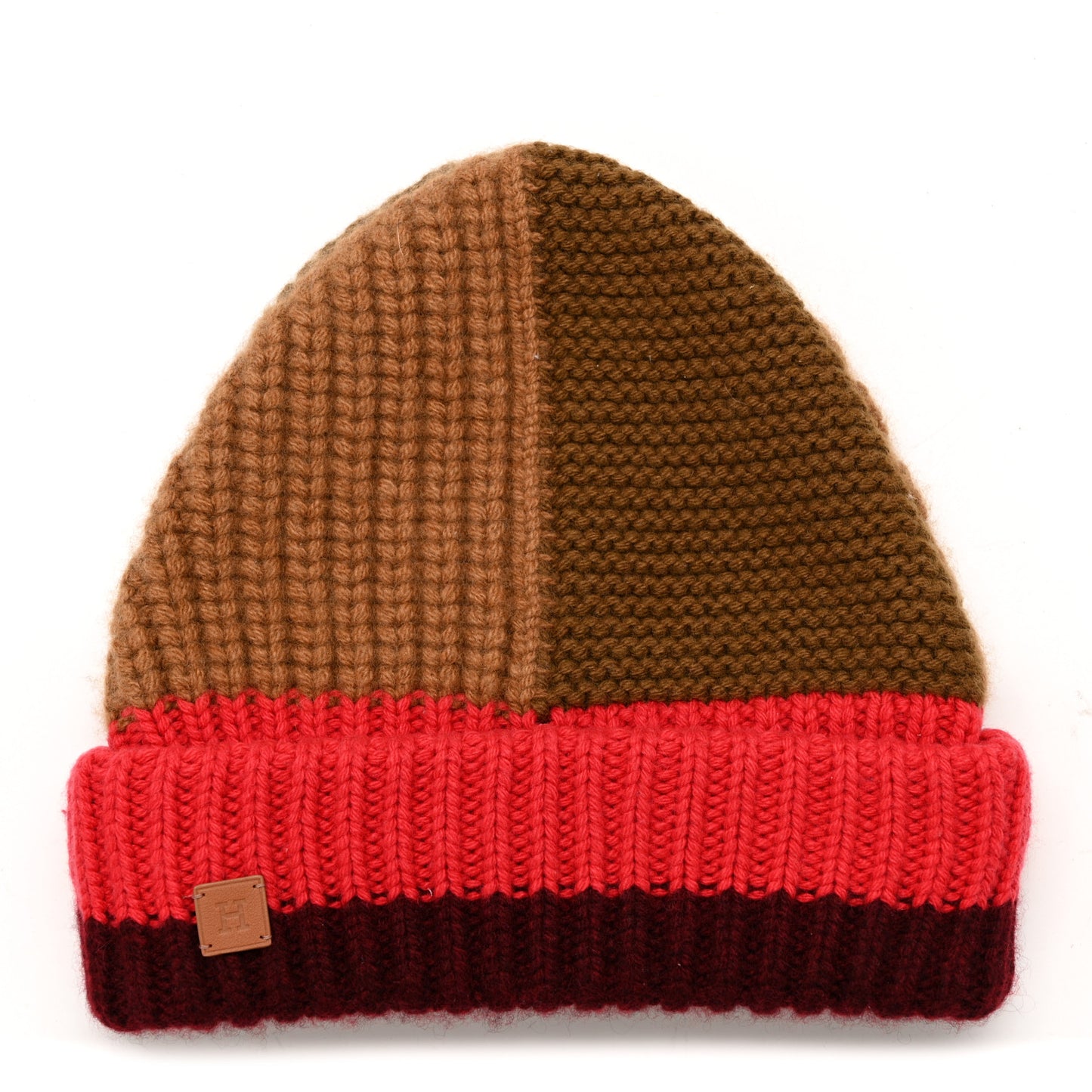 Cashmere Detroit Beanie Hat L Beige Bordeaux