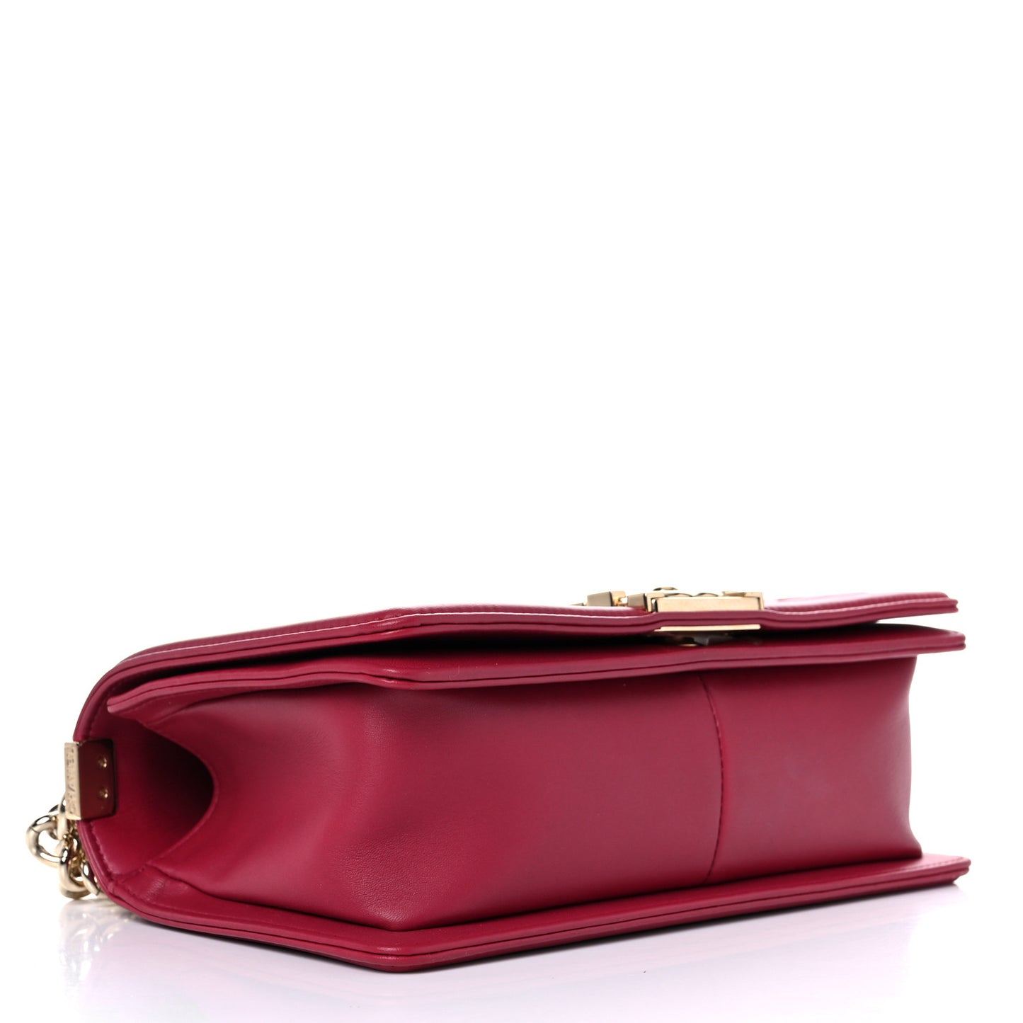 Lambskin Chevron Quilted Medium Boy Flap Dark Pink