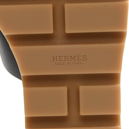 Hermes Calfskin Cork Eze 30 Sandals 40 Black 6 of 9