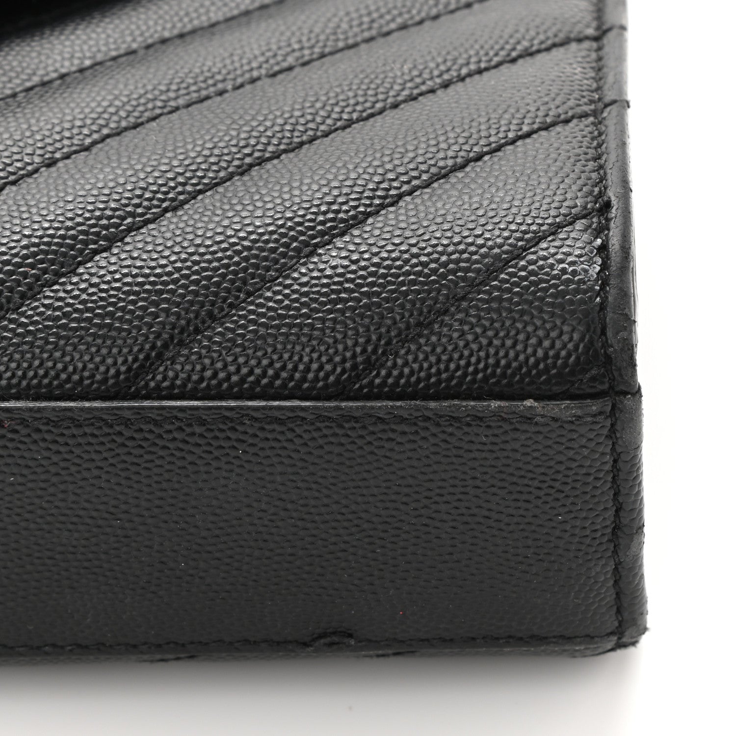 Saint Laurent Grain De Poudre Matelasse Chevron Medium Monogram Satchel Black 13 of 19