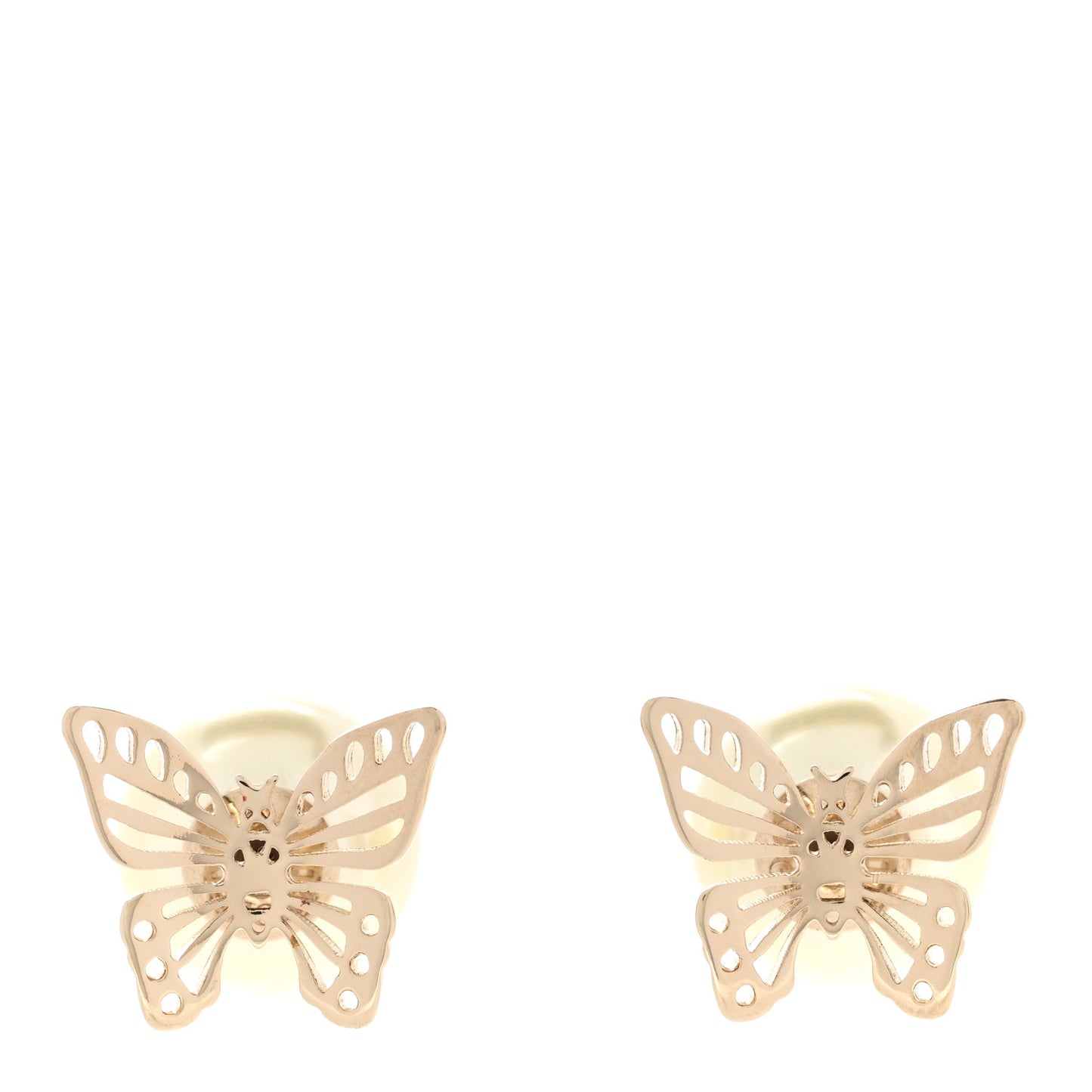 Pearl Butterfly Tribal Earrings Gold