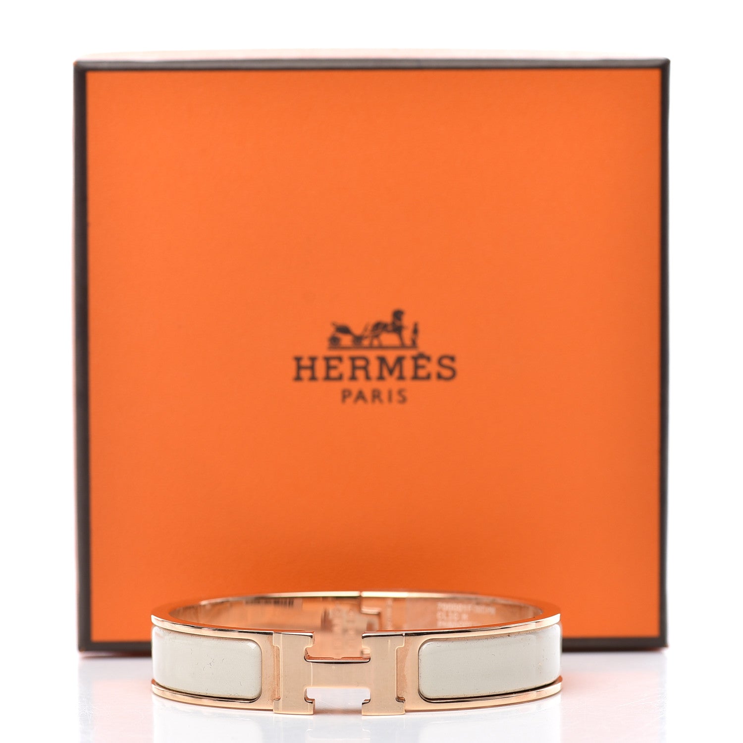Hermes Enamel Narrow Clic Clac H Bracelet PM Pannacotta 5 of 5