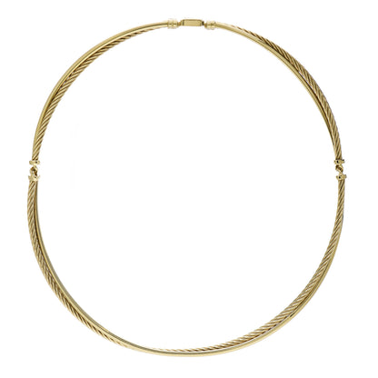 David Yurman 18K Yellow Gold Crossover Cable Choker Necklace 1 of 4
