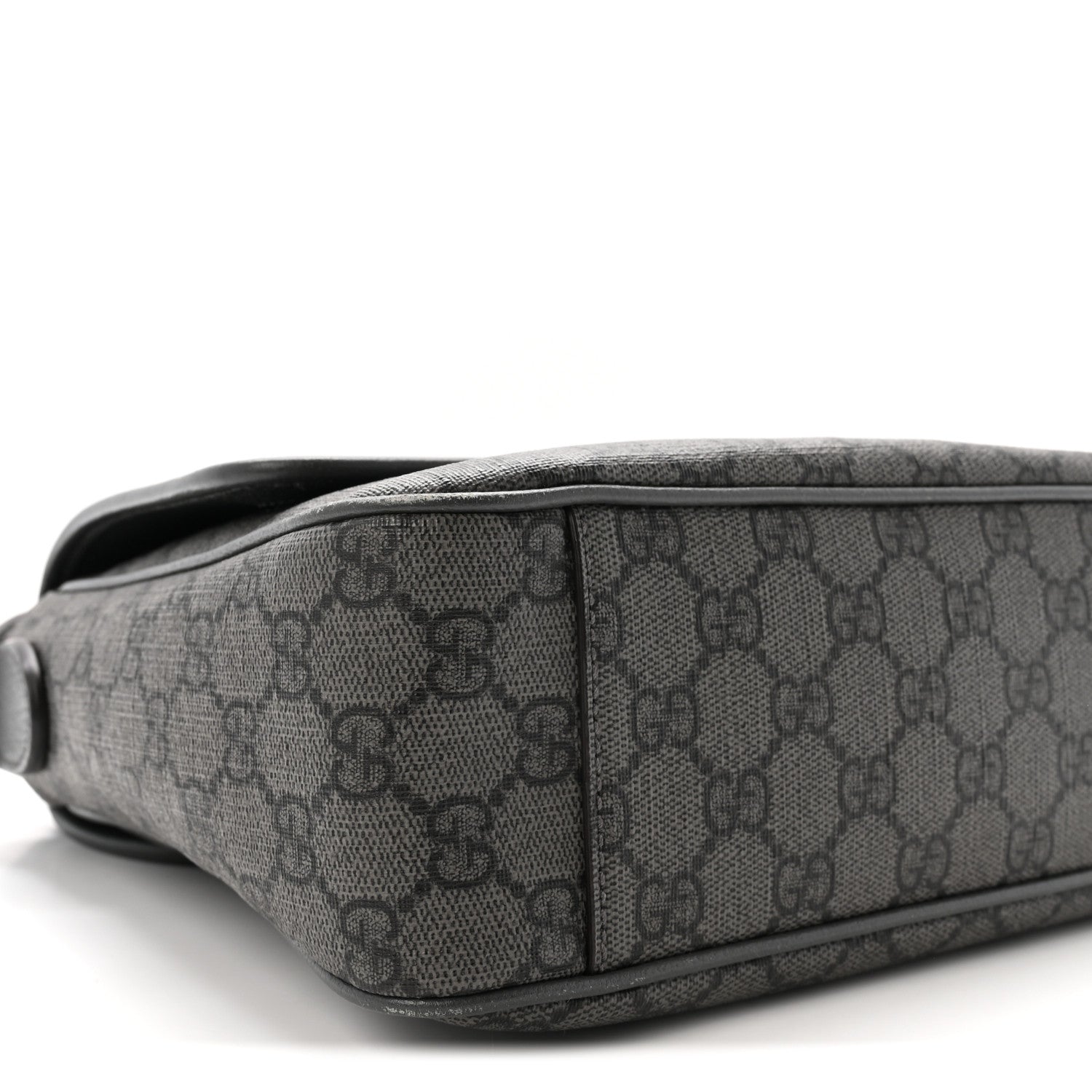 Gucci Tender GG Supreme Monogram Textured Dollar Calfskin Ophidia Messenger Bag Grey Black Graphite Grey 9 of 10
