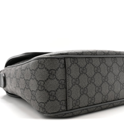 Gucci Tender GG Supreme Monogram Textured Dollar Calfskin Ophidia Messenger Bag Grey Black Graphite Grey 9 of 10