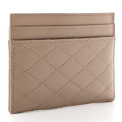 Saint Laurent Lambskin Quilted Gaby Card Case Dark Beige 3 of 7