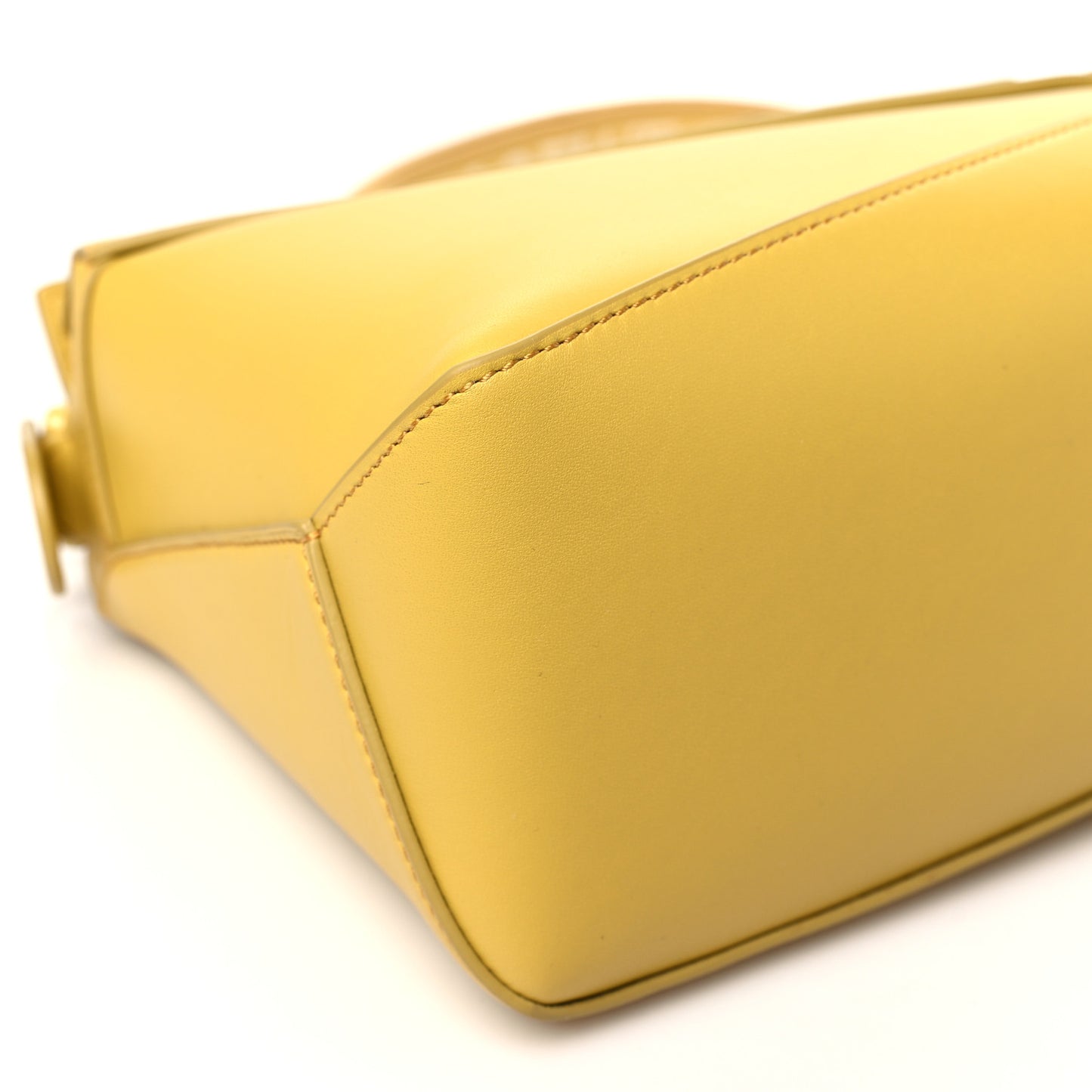 Satin Calfskin Monochrome Small Puzzle Edge Bag Pale Yellow Glaze