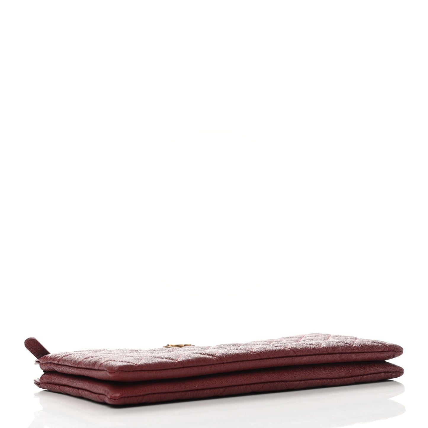 Caviar Quilted Small Zipped Boy Pouch Burgundy