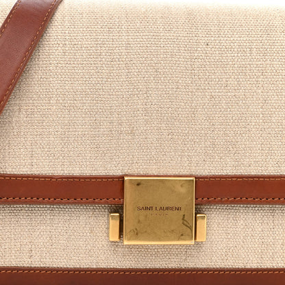Saint Laurent Linen Calfskin Medium Bellechasse Beige Cognac 8 of 10